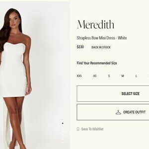 Meshki White Strapless Bow Mini Dress